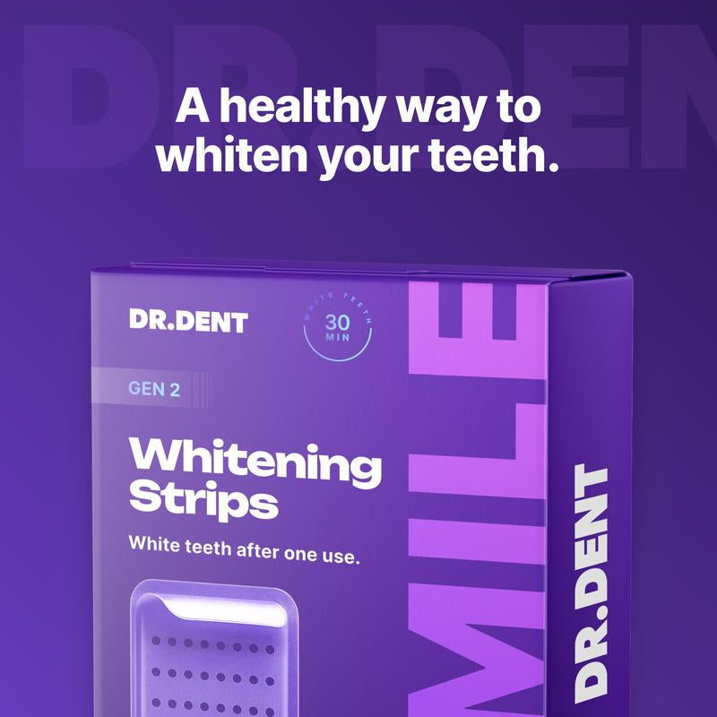 New Smile Purple Teeth Whitening Strips Peroxide-Free • Enamel-Safe • Gentle Formula