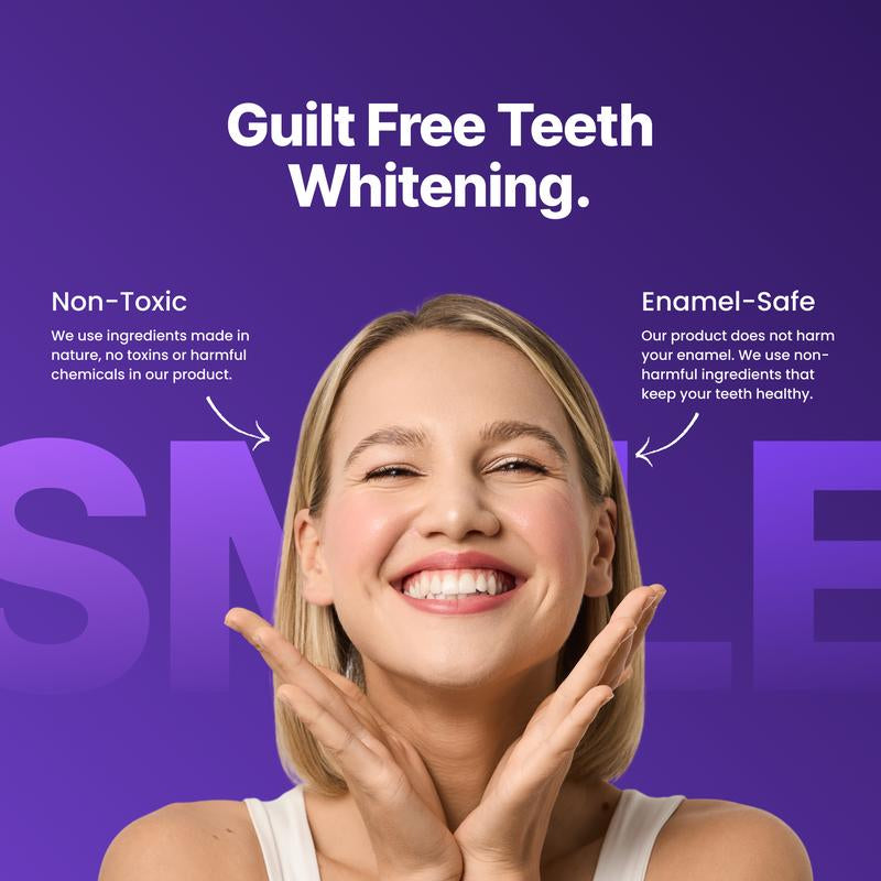 New Smile Purple Teeth Whitening Strips Peroxide-Free • Enamel-Safe • Gentle Formula